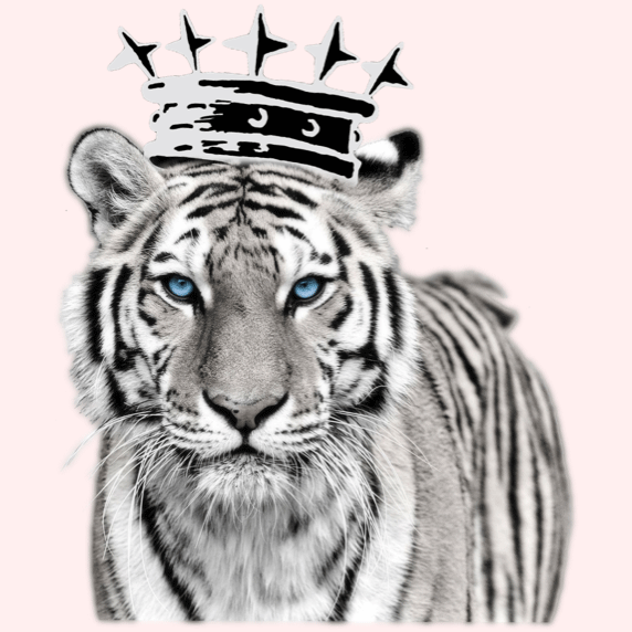White Tiger wearing a crown